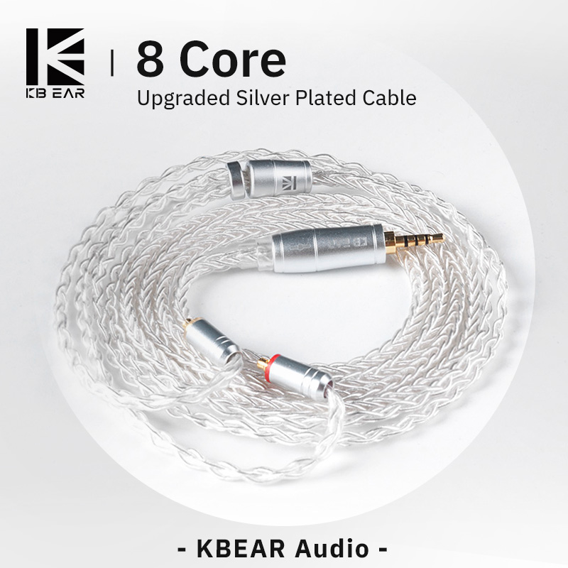 KBEAR 8 Core ترقية الفضة السلك - مراجعة In Ear Monitor Iem وسعره